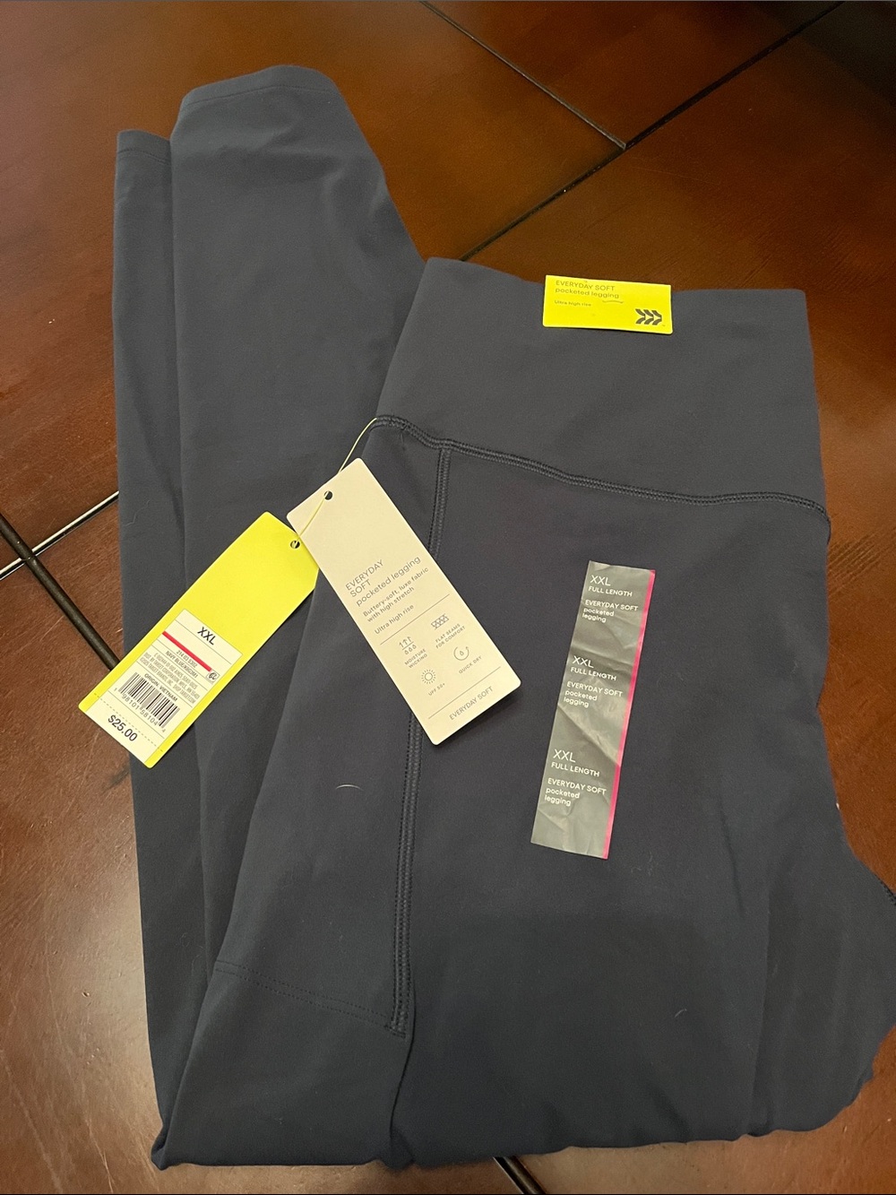 all in motion Navy Blue Leggings with Yellow Tag